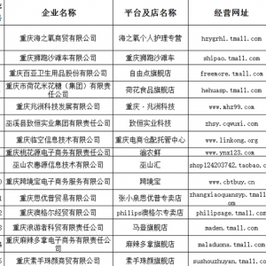 第五届重庆市优秀网商（服务商）评选活动名单